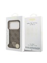 Guess Guess PU Leather 4G Strass Triangle Logo Gold Frame MagSafe Zadný Kryt pre iPhone 18 Pro Brown
