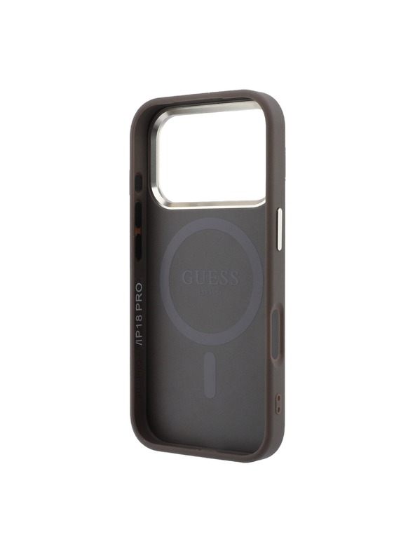 Guess Guess PU Leather 4G Gold Frame MagSafe Zadný Kryt pre iPhone 18 Pro Brown