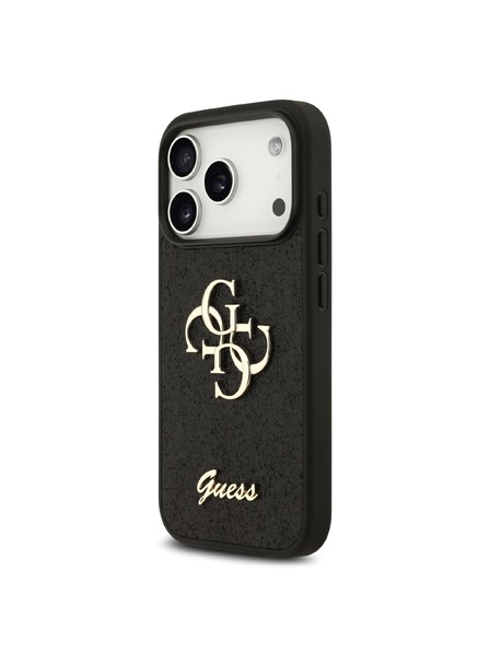 Guess Guess PU Fixed Glitter 4G Metal Logo Zadný Kryt pre iPhone 18 Pro Black