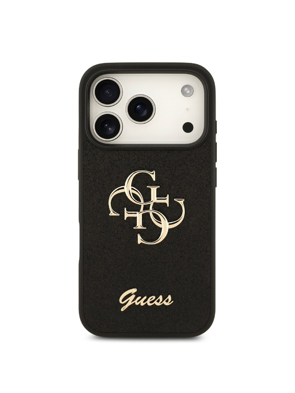 Guess Guess PU Fixed Glitter 4G Metal Logo Zadný Kryt pre iPhone 18 Pro Black