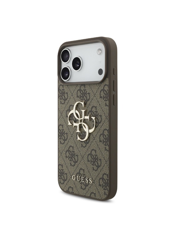 Guess Guess PU 4G Metal Logo Zadný Kryt pre iPhone 18 Pro Brown