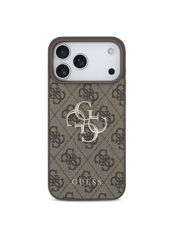 Guess Guess PU 4G Metal Logo Zadný Kryt pre iPhone 18 Pro Brown