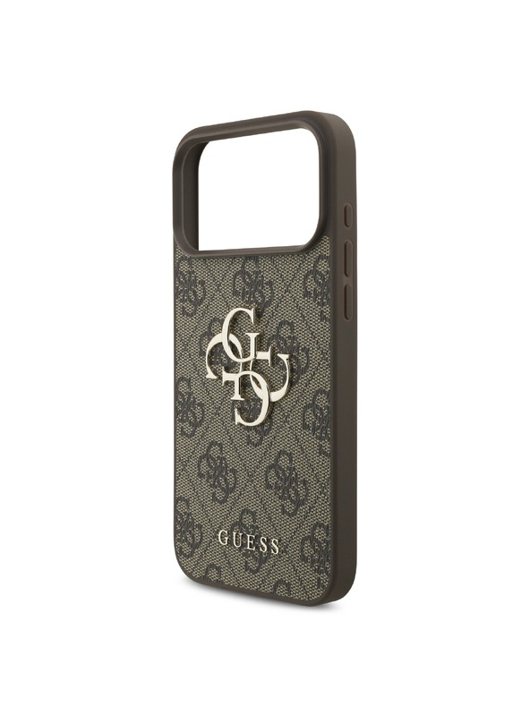 Guess Guess PU 4G Metal Logo Zadný Kryt pre iPhone 18 Pro Brown