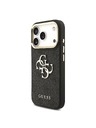 Guess Guess PU Leather 4G Metal Logo Gold Frame Zadný Kryt pre iPhone 18 Pro Black