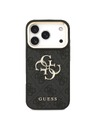 Guess Guess PU Leather 4G Metal Logo Gold Frame Zadný Kryt pre iPhone 18 Pro Black