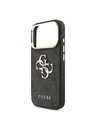 Guess Guess PU Leather 4G Metal Logo Gold Frame Zadný Kryt pre iPhone 18 Pro Black
