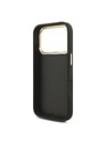 Guess Guess PU Leather 4G Metal Logo Gold Frame Zadný Kryt pre iPhone 18 Pro Black