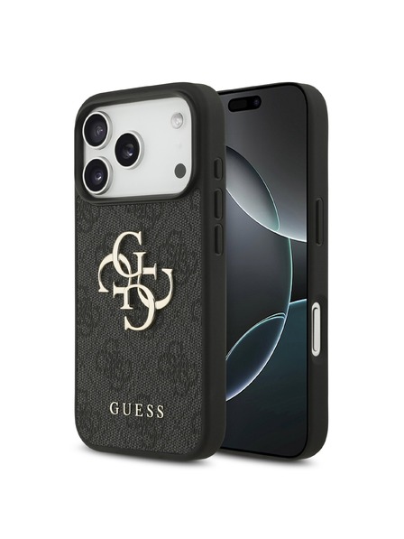Guess Guess PU 4G Metal Logo Zadný Kryt pre iPhone 18 Pro Grey