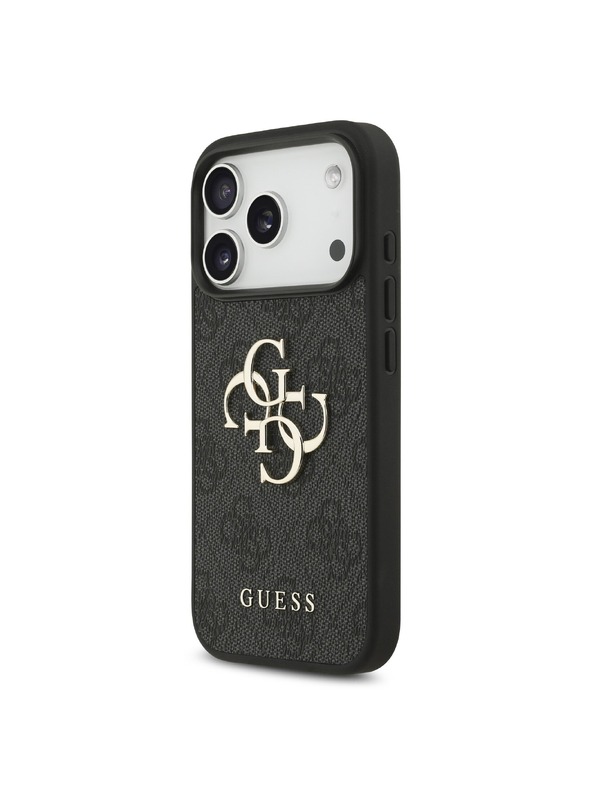 Guess Guess PU 4G Metal Logo Zadný Kryt pre iPhone 18 Pro Grey