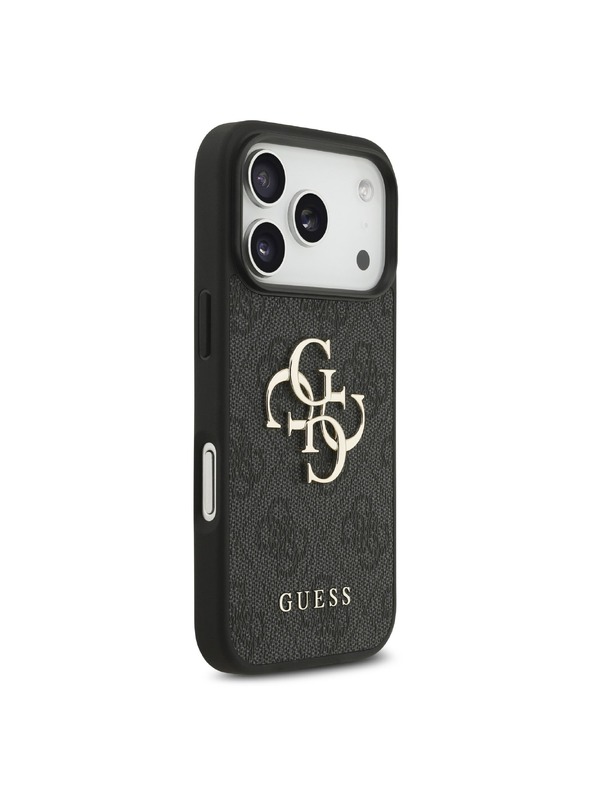 Guess Guess PU 4G Metal Logo Zadný Kryt pre iPhone 18 Pro Grey