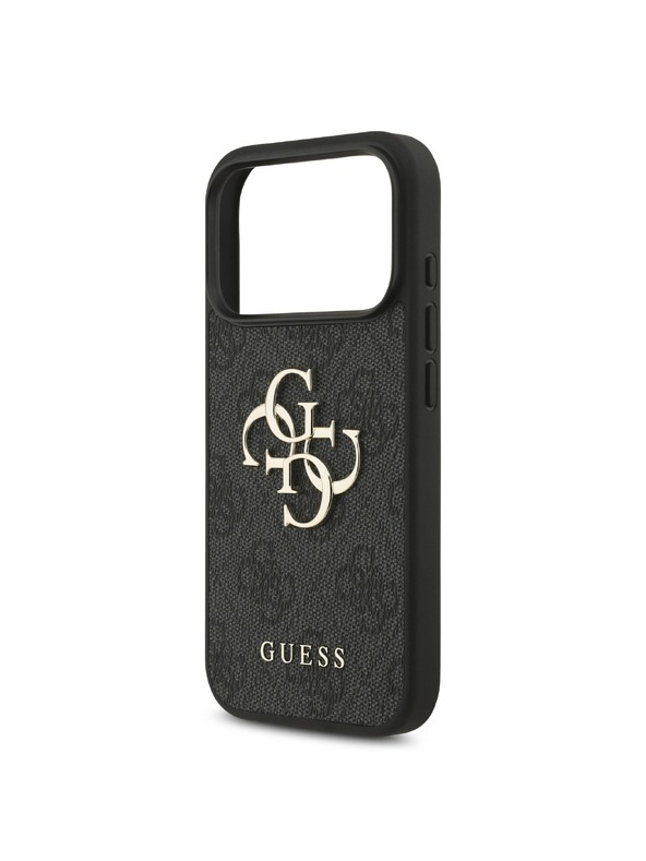 Guess Guess PU 4G Metal Logo Zadný Kryt pre iPhone 18 Pro Grey