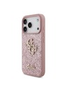 Guess Guess PU Fixed Glitter 4G Metal Logo Zadný Kryt pre iPhone 18 Pro Pink