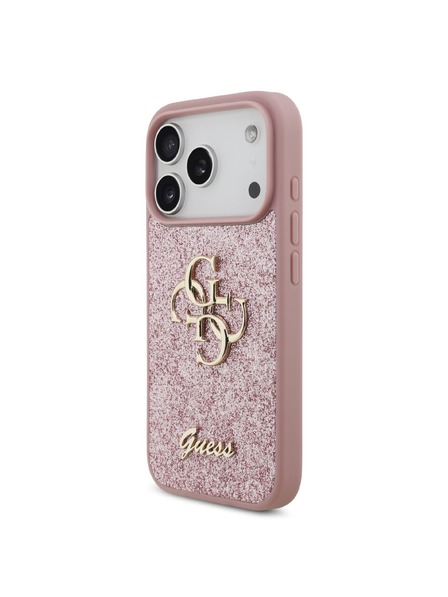 Guess Guess PU Fixed Glitter 4G Metal Logo Zadný Kryt pre iPhone 18 Pro Pink