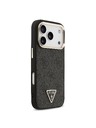Guess Guess PU Leather 4G Strass Triangle Logo Gold Frame MagSafe Zadný Kryt pre iPhone 18 Pro Black