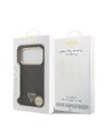 Guess Guess PU Leather 4G Strass Triangle Logo Gold Frame MagSafe Zadný Kryt pre iPhone 18 Pro Black