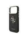 Guess Guess PU Leather 4G Metal Logo Gold Frame Zadný Kryt pre iPhone 18 Pro Max Black