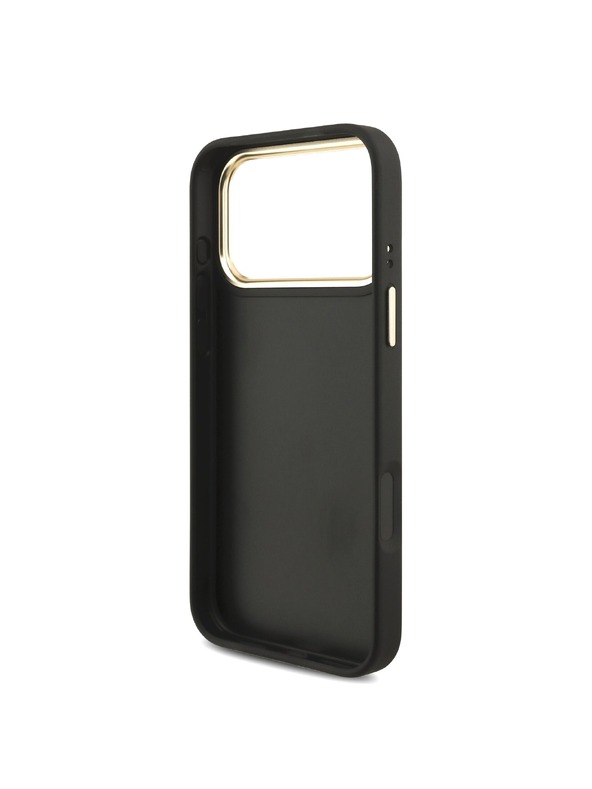 Guess Guess PU Leather 4G Metal Logo Gold Frame Zadný Kryt pre iPhone 18 Pro Max Black