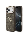 Guess Guess PU Leather 4G Metal Logo Gold Frame Zadný Kryt pre iPhone 18 Pro Max Brown