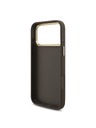 Guess Guess PU Leather 4G Metal Logo Gold Frame Zadný Kryt pre iPhone 18 Pro Max Brown
