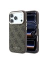 Guess Guess PU Leather 4G Gold Frame MagSafe Zadný Kryt pre iPhone 18 Pro Max Brown