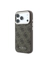 Guess Guess PU Leather 4G Gold Frame MagSafe Zadný Kryt pre iPhone 18 Pro Max Brown