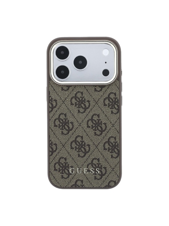 Guess Guess PU Leather 4G Gold Frame MagSafe Zadný Kryt pre iPhone 18 Pro Max Brown