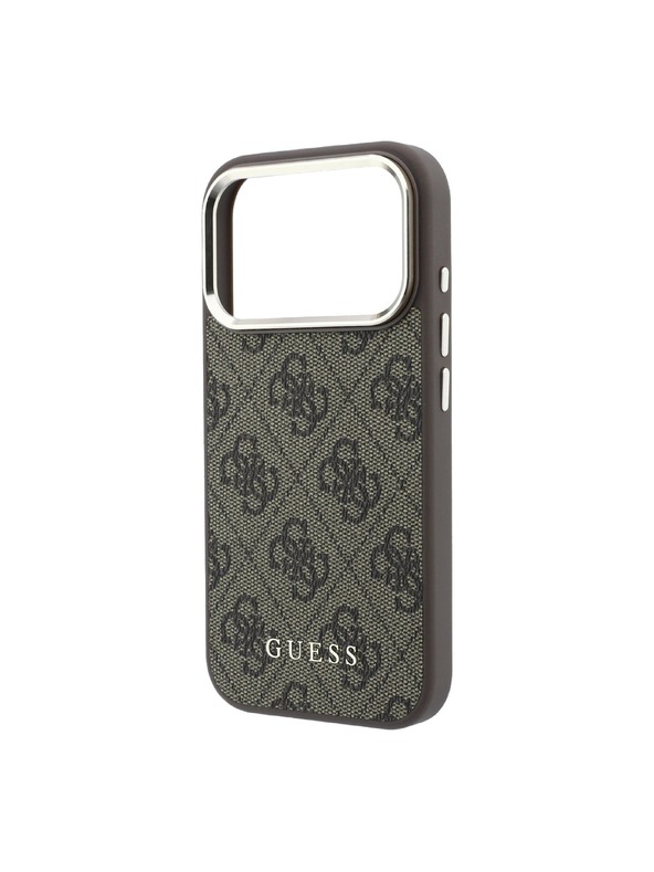 Guess Guess PU Leather 4G Gold Frame MagSafe Zadný Kryt pre iPhone 18 Pro Max Brown
