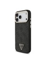Guess Guess PU Leather 4G Strass Triangle Logo Gold Frame MagSafe Zadný Kryt pre iPhone 18 Pro Max Black