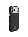 Guess Guess PU Leather 4G Strass Triangle Logo Gold Frame MagSafe Zadný Kryt pre iPhone 18 Pro Max Black