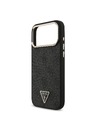 Guess Guess PU Leather 4G Strass Triangle Logo Gold Frame MagSafe Zadný Kryt pre iPhone 18 Pro Max Black