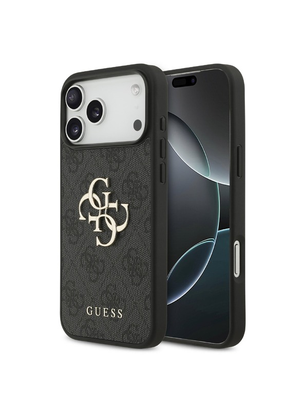 Guess Guess PU 4G Metal Logo Zadný Kryt pre iPhone 18 Pro Max Grey
