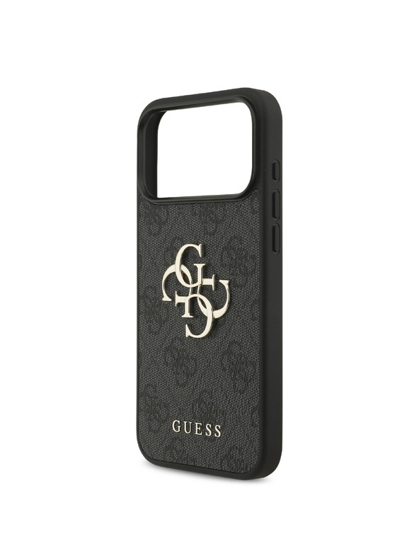 Guess Guess PU 4G Metal Logo Zadný Kryt pre iPhone 18 Pro Max Grey
