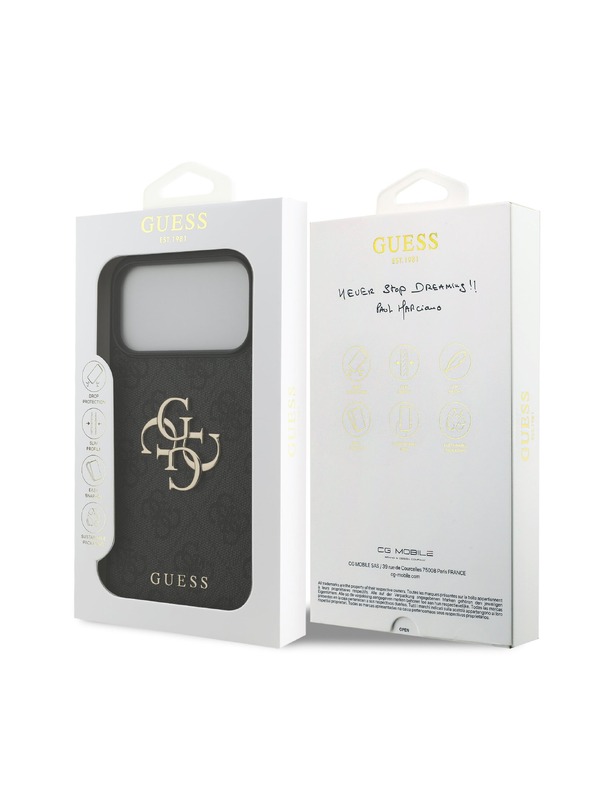 Guess Guess PU 4G Metal Logo Zadný Kryt pre iPhone 18 Pro Max Grey