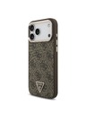 Guess Guess PU Leather 4G Strass Triangle Logo Gold Frame MagSafe Zadný Kryt pre iPhone 18 Pro Max Brown