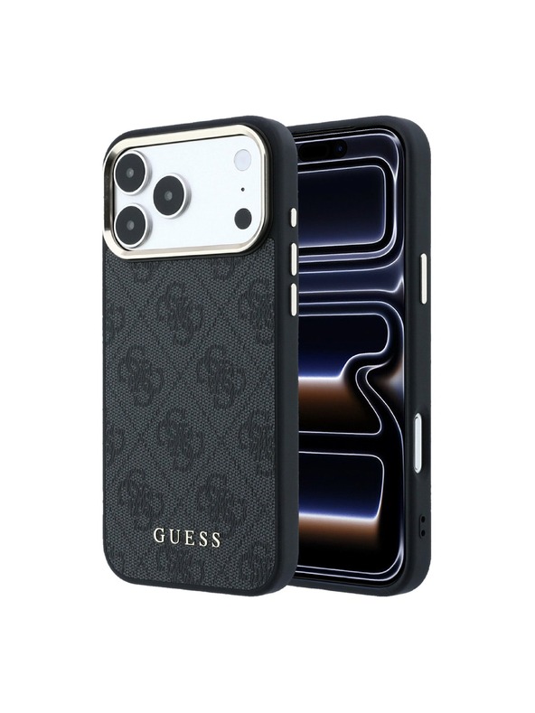 Guess Guess PU Leather 4G Gold Frame MagSafe Zadný Kryt pre iPhone 18 Pro Max Black