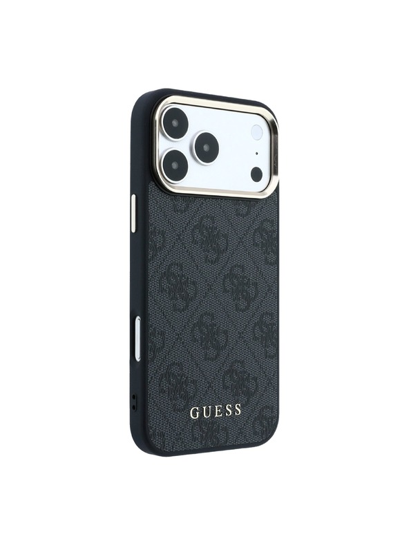 Guess Guess PU Leather 4G Gold Frame MagSafe Zadný Kryt pre iPhone 18 Pro Max Black