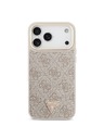 Guess Guess PU Leather 4G Strass Triangle Logo Gold Frame MagSafe Zadný Kryt pre iPhone 18 Pro Max Pink