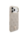 Guess Guess PU Leather 4G Strass Triangle Logo Gold Frame MagSafe Zadný Kryt pre iPhone 18 Pro Max Pink