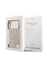 Guess Guess PU Leather 4G Strass Triangle Logo Gold Frame MagSafe Zadný Kryt pre iPhone 18 Pro Max Pink