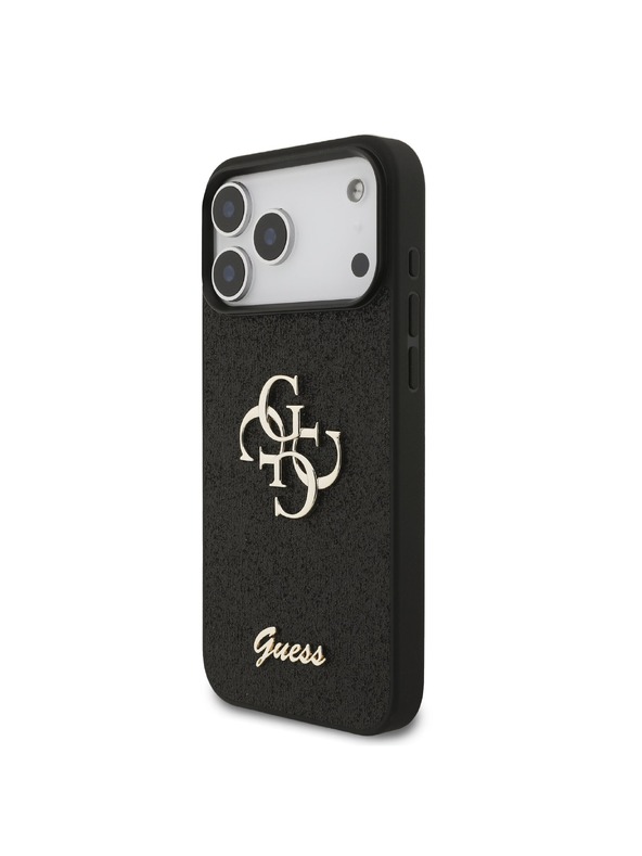 Guess Guess PU Fixed Glitter 4G Metal Logo Zadný Kryt pre iPhone 18 Pro Max Black