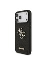 Guess Guess PU Fixed Glitter 4G Metal Logo Zadný Kryt pre iPhone 18 Pro Max Black