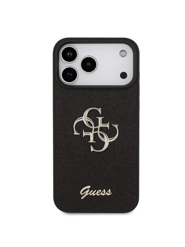Guess Guess PU Fixed Glitter 4G Metal Logo Zadný Kryt pre iPhone 18 Pro Max Black