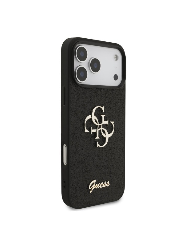 Guess Guess PU Fixed Glitter 4G Metal Logo Zadný Kryt pre iPhone 18 Pro Max Black