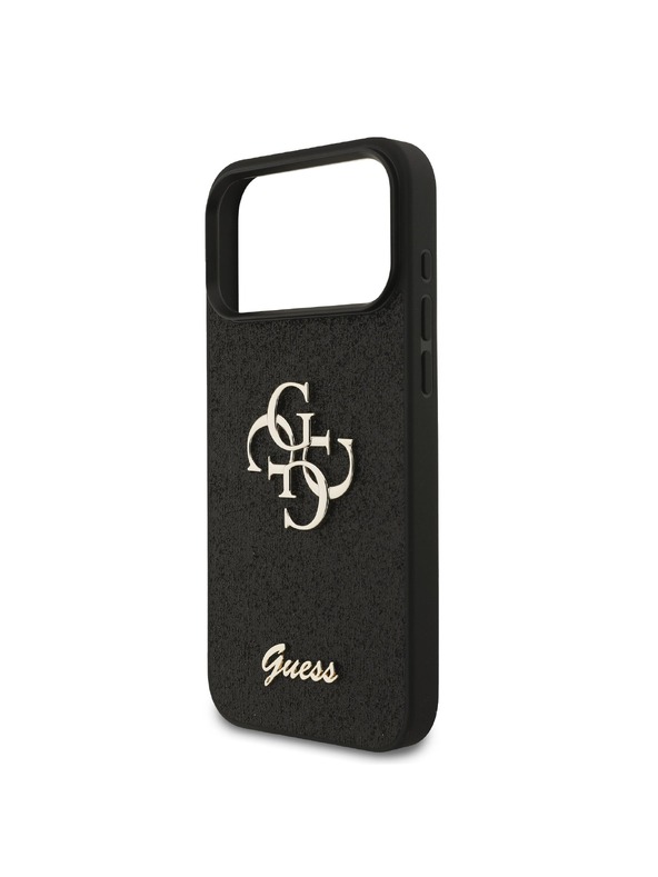 Guess Guess PU Fixed Glitter 4G Metal Logo Zadný Kryt pre iPhone 18 Pro Max Black