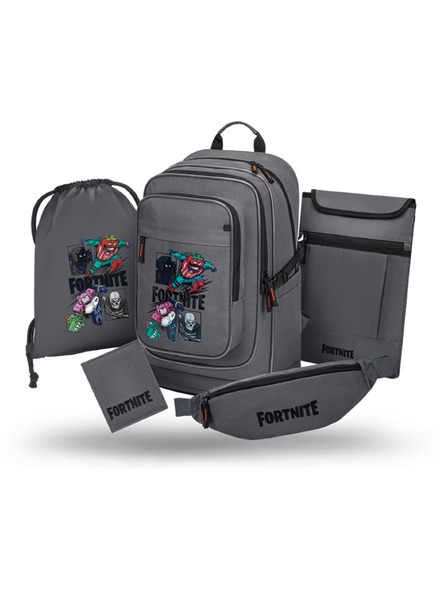 BAAGL  BAAGL SADA 5 Cubic Fortnite Squad: batoh, vrecko, ledvinka, obal na notebook, peňaženka GRS