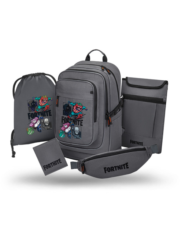 BAAGL  BAAGL SADA 5 Cubic Fortnite Squad: batoh, vrecko, ledvinka, obal na notebook, peňaženka GRS