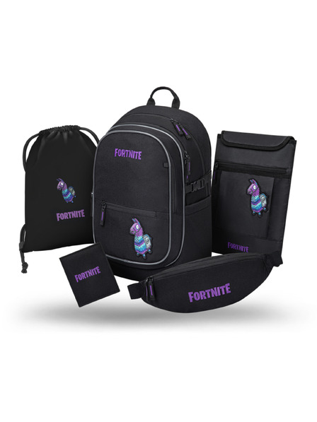 BAAGL  BAAGL SADA 5 Core Fortnite Llama: batoh, vrecko, ledvinka, obal na notebook, peňaženka GRS