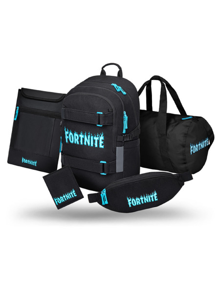 BAAGL  BAAGL SADA 5 Skate Fortnite Blue: batoh, športová taška, ledvinka, obal na notebook, peňaženka GRS
