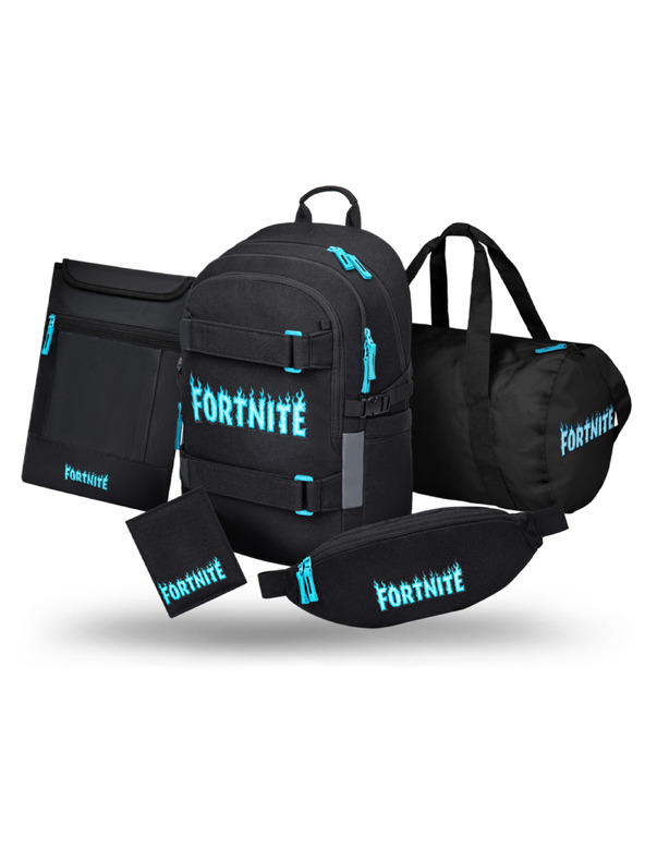 BAAGL  BAAGL SADA 5 Skate Fortnite Blue: batoh, športová taška, ledvinka, obal na notebook, peňaženka GRS