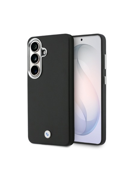 BMW BMW Signature PU Leather Metal Logo Magnetic Zadný kryt pre Samsung Galaxy S26 Black